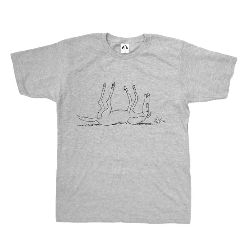 いのくまTシャツ (仰向きの馬)グレー