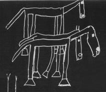 Silkscreen Painting Horse Black