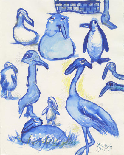 Work:  Genichiro Inokuma,Family of Birds,1990