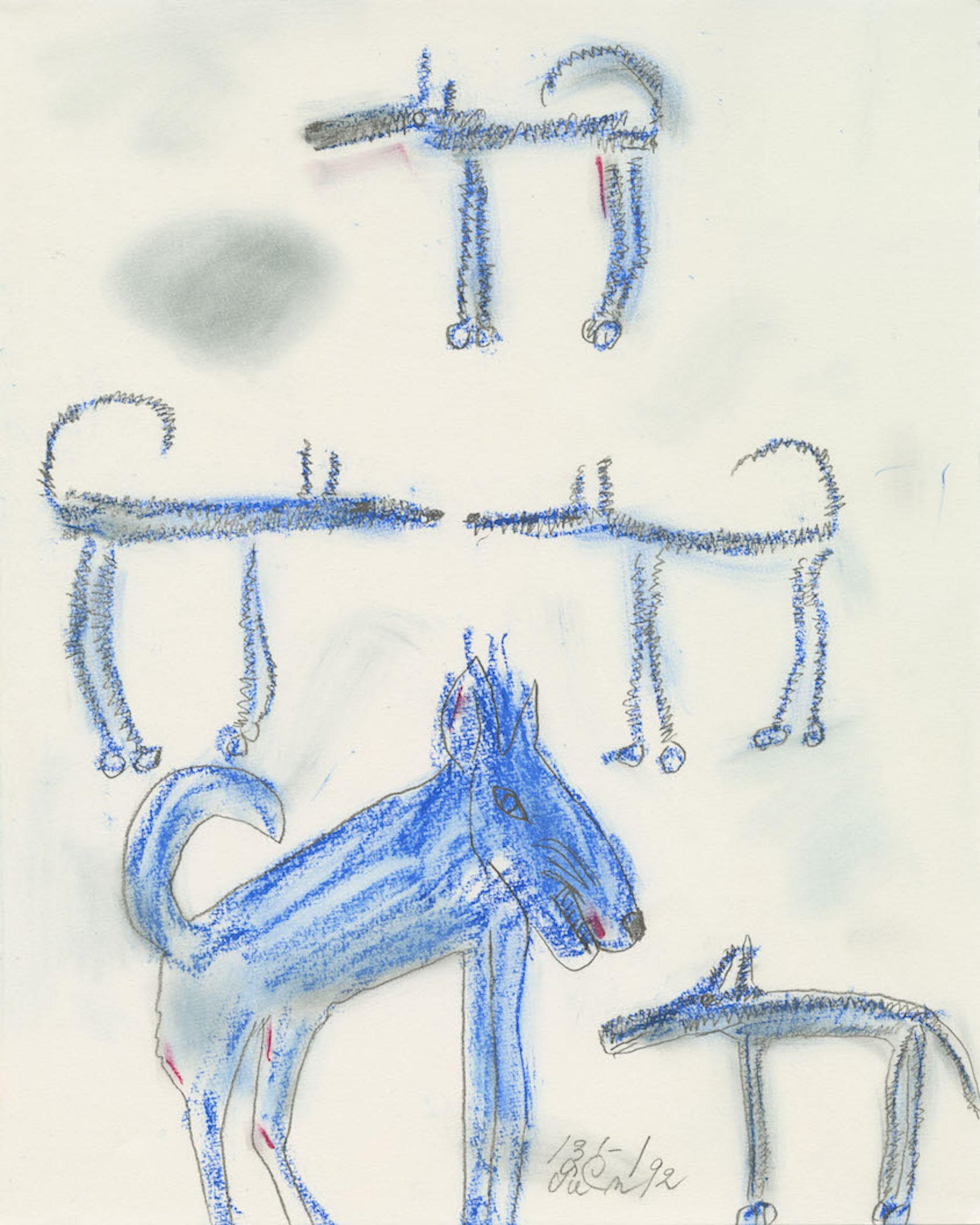 Work:  Genichiro Inokuma,Five Blue Dogs,1991