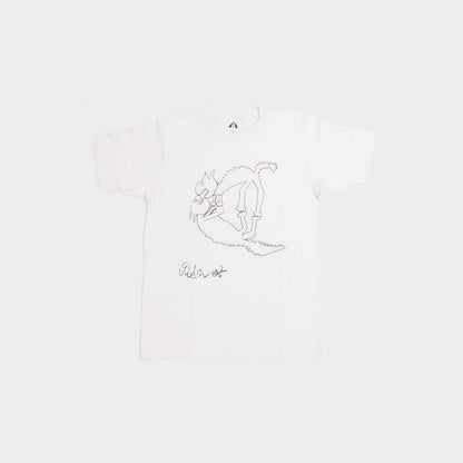 いのくまTシャツ （ギザギザ猫）ホワイト