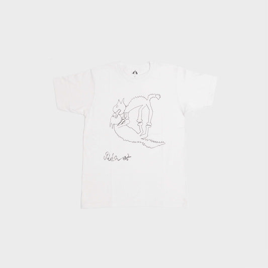 いのくまTシャツ （ギザギザ猫）ホワイト