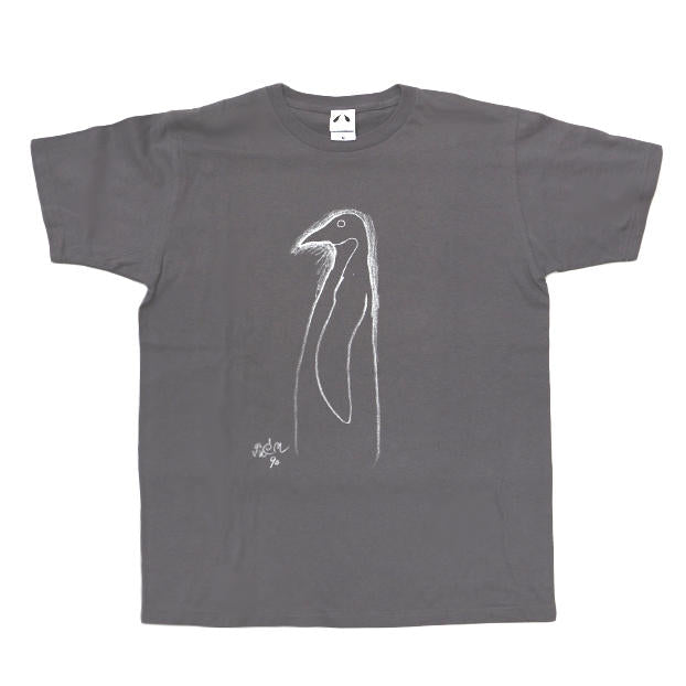 いのくまTシャツ （横向きの鳥）グレー