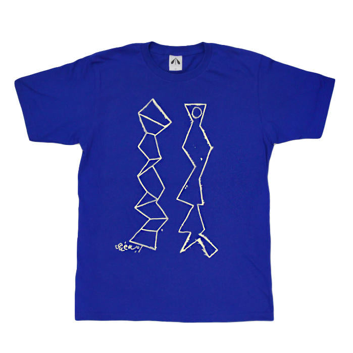 いのくまTシャツ  （ジグザグふたつ）ブルー