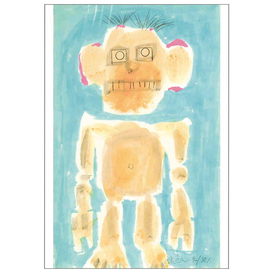 Postcard Doll with pink ears