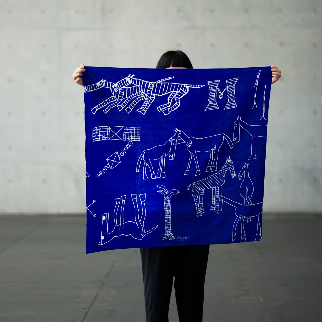 Furoshiki Cloth―Horse, Blue