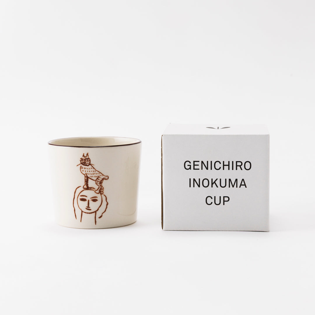 GENICHIRO INOKUMA CUP　(Cat sitting on a head)　Brown