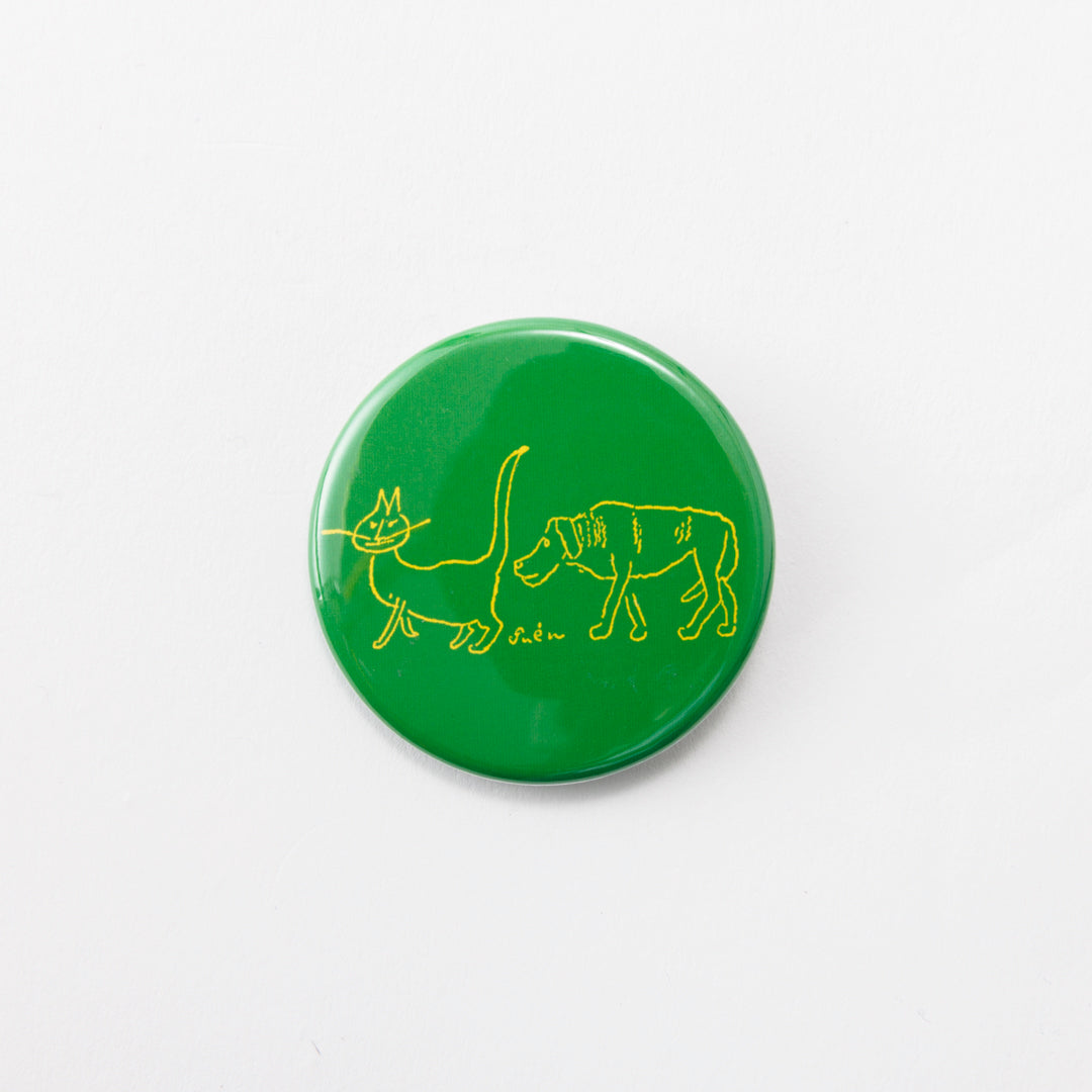 Tin badge large (Cat and dog)