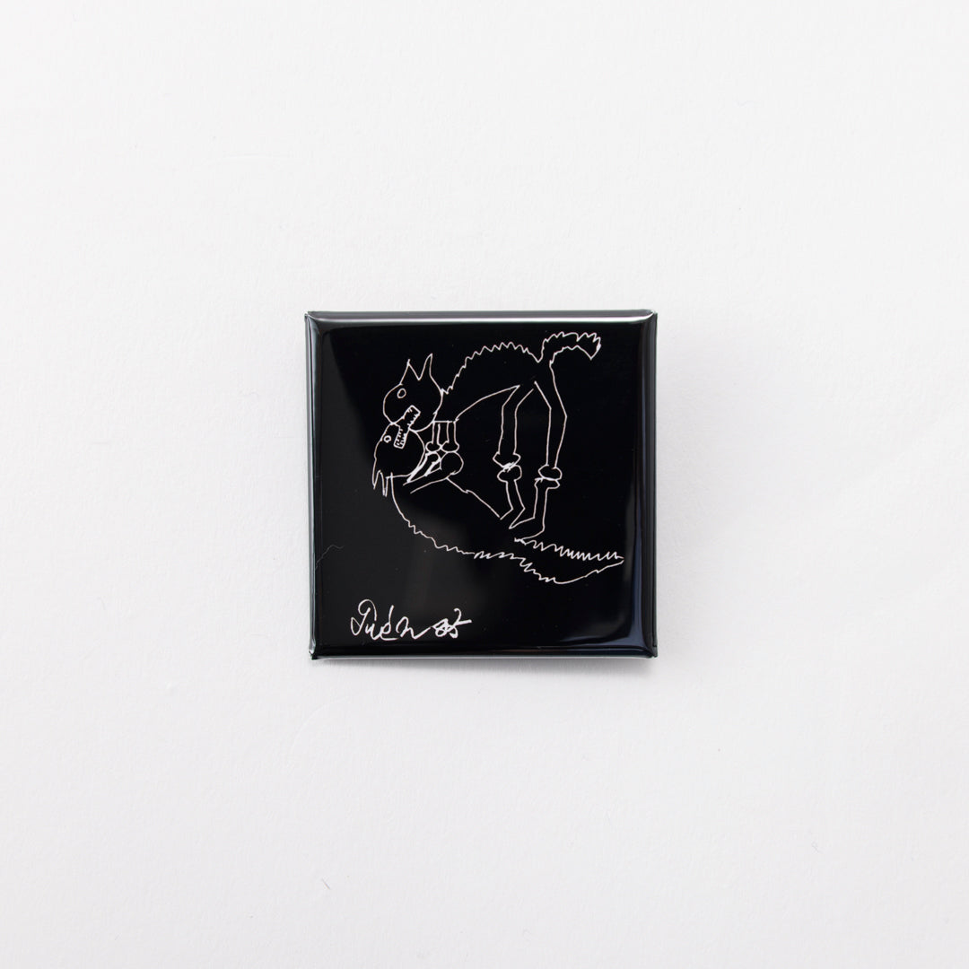 Tin badge square (Jagged cat)