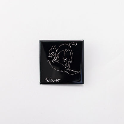 Tin badge square (Jagged cat)