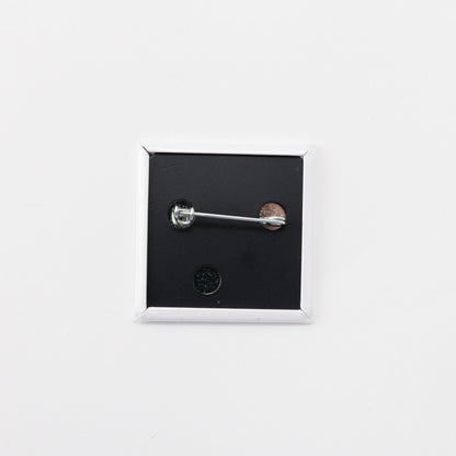 Tin badge square (Cat and two fish)