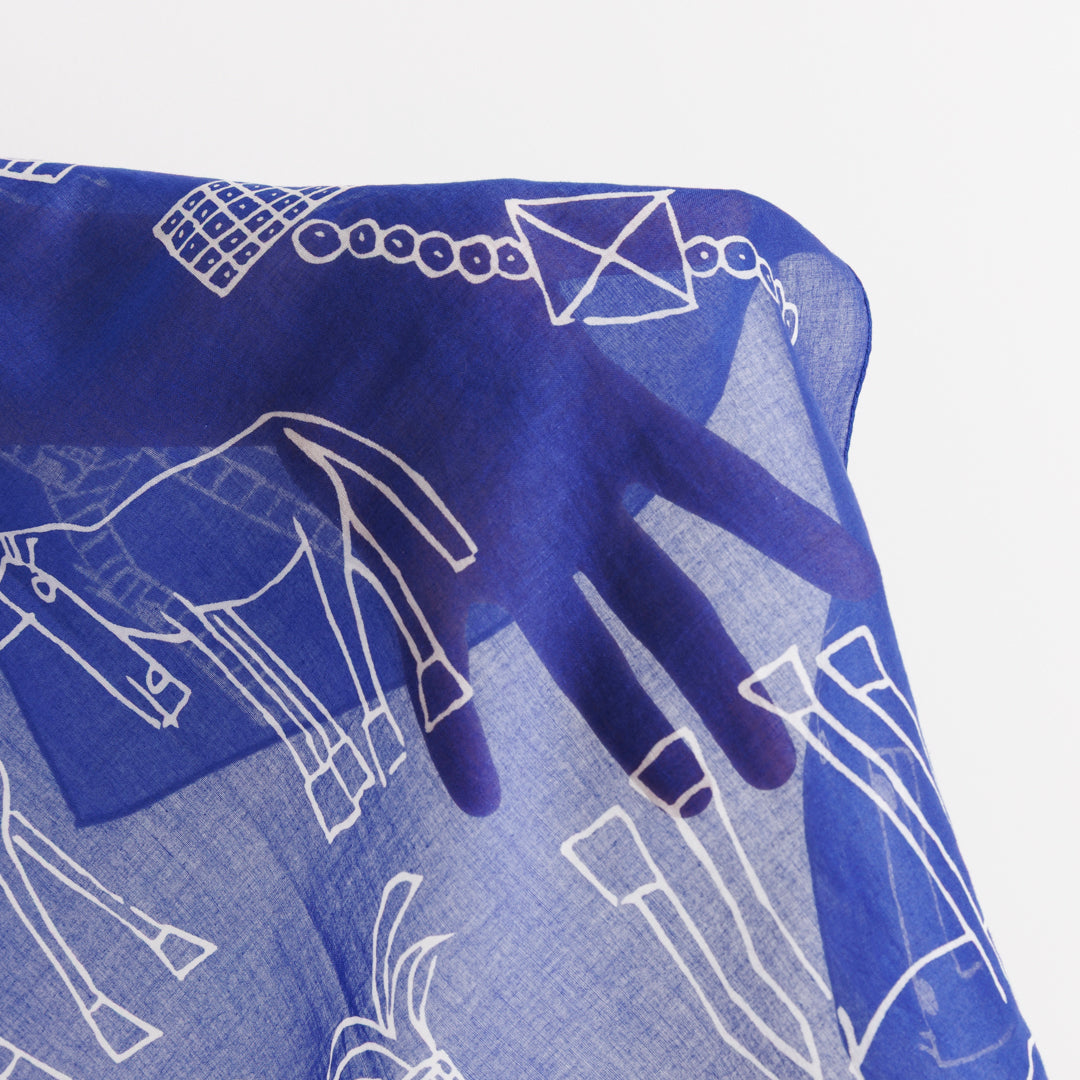 Handkerchief ―Horse, Blue
