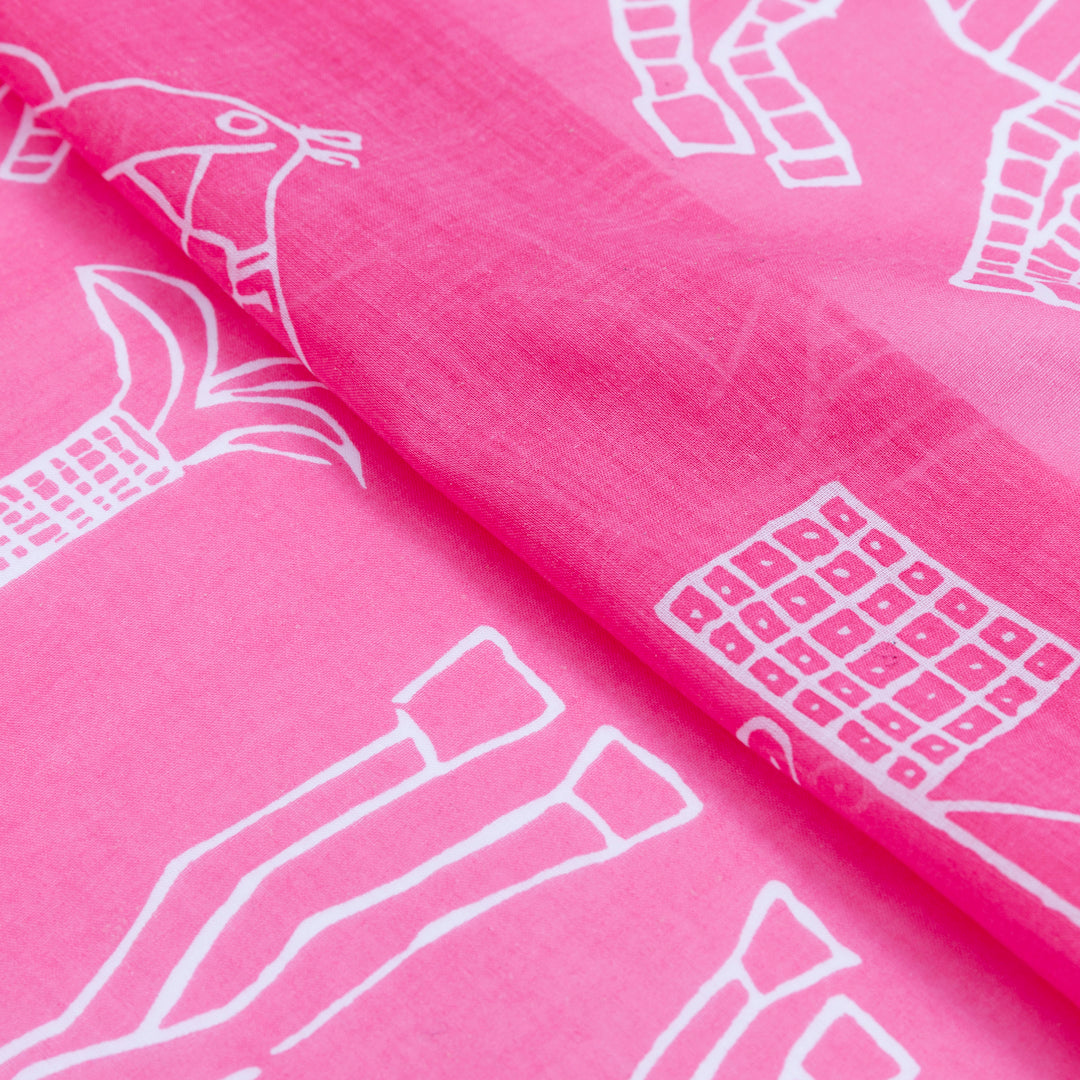 Handkerchief―Horse, Pink