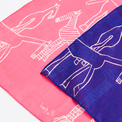 Handkerchief ―Horse, Blue
