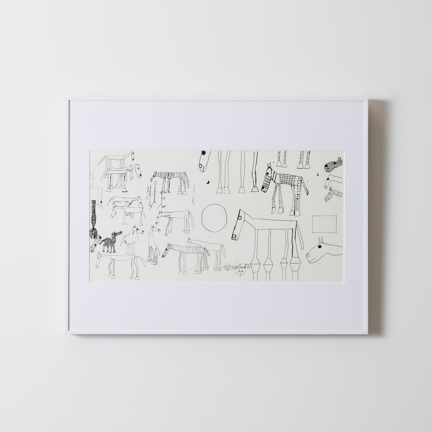 Silkscreen Painting　Horse　Black