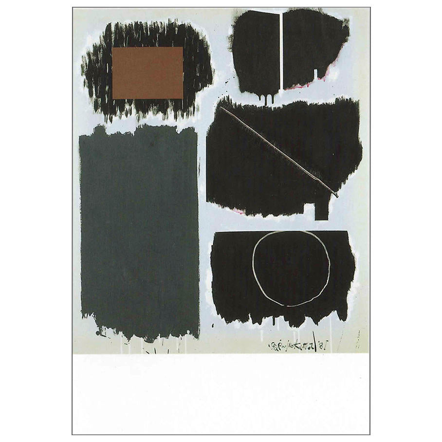 Postcard Brown Rectangle Dwelling in Black