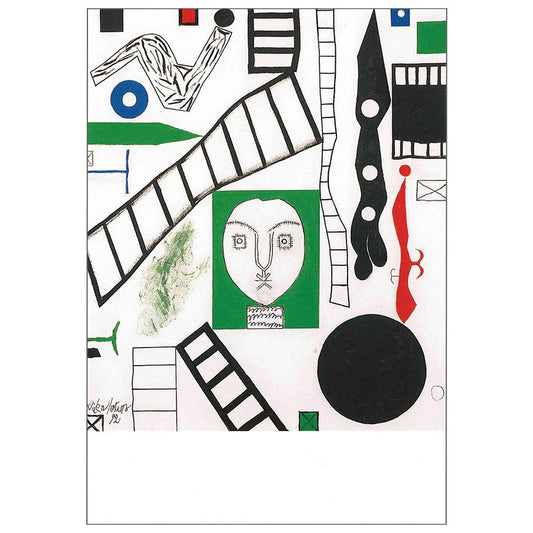 Postcard Beautiful Face in Green