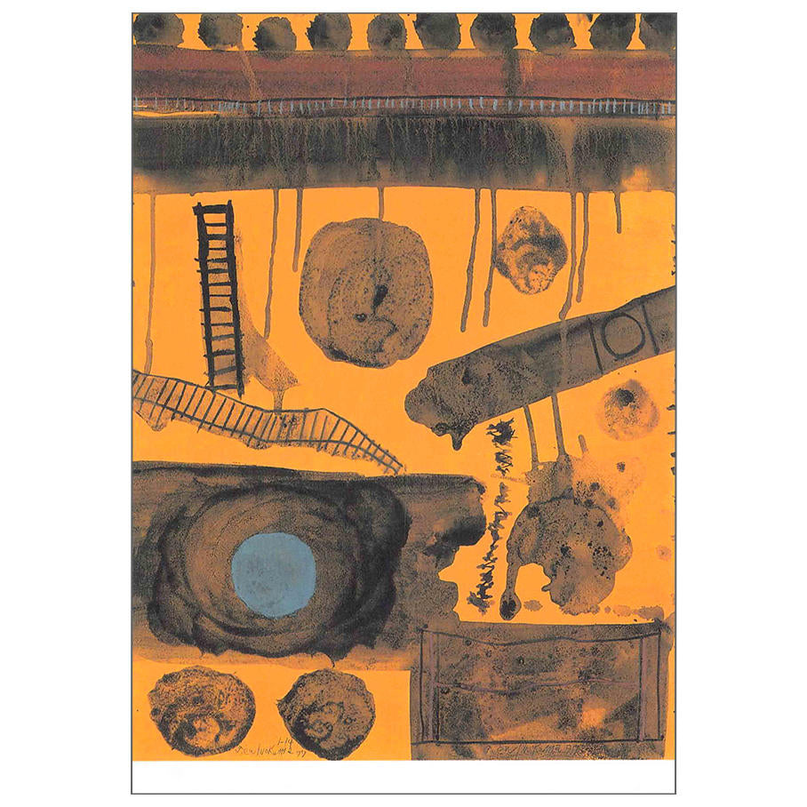 Postcard Blue Circle Black Circles