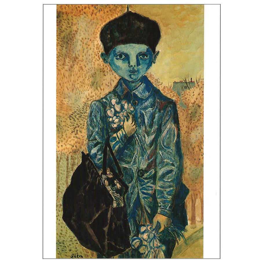 Postcard Child Selling Garlic