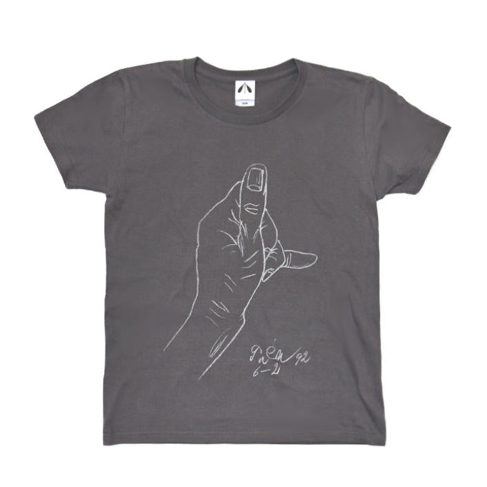 いのくまTシャツ （左手）グレー