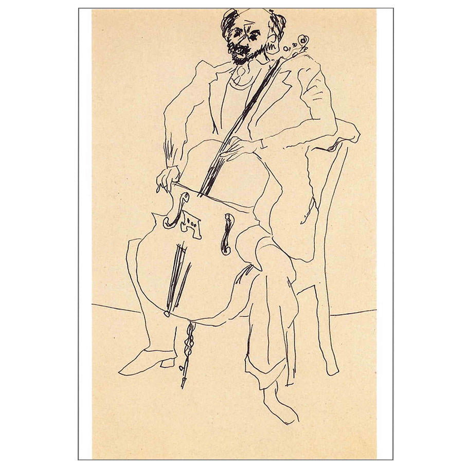 Postcard Man Playing the Cello