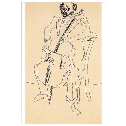 Postcard Man Playing the Cello