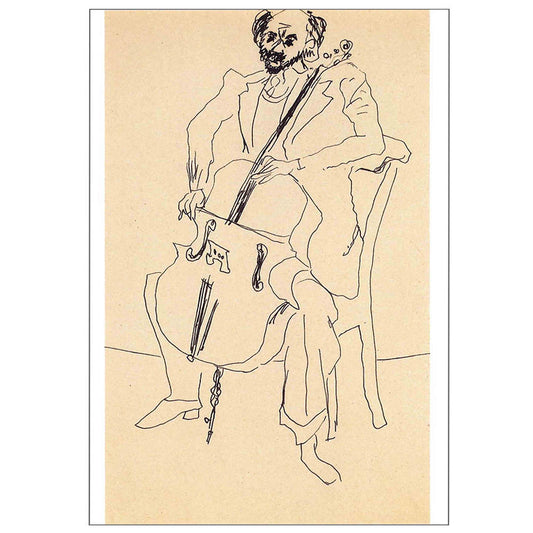 Postcard Man Playing the Cello