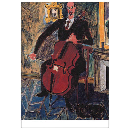 Postcard Man Playing the Cello