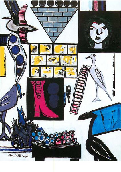 Postcard Shoe and Birds